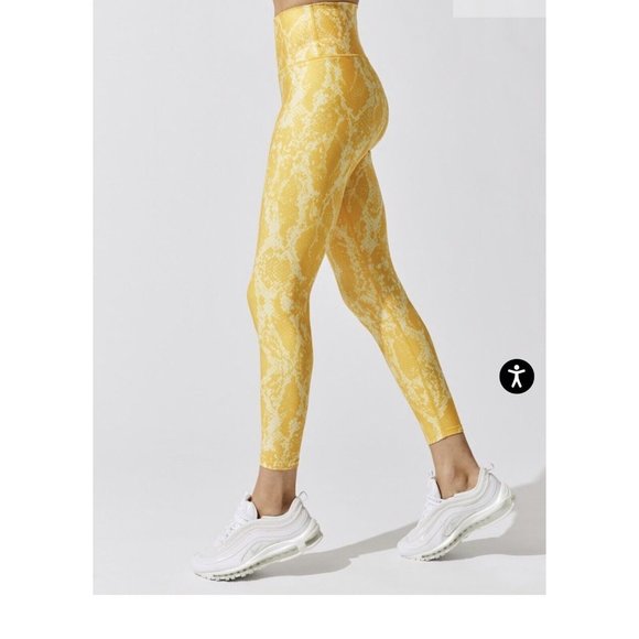 nike yellow snake print leggings